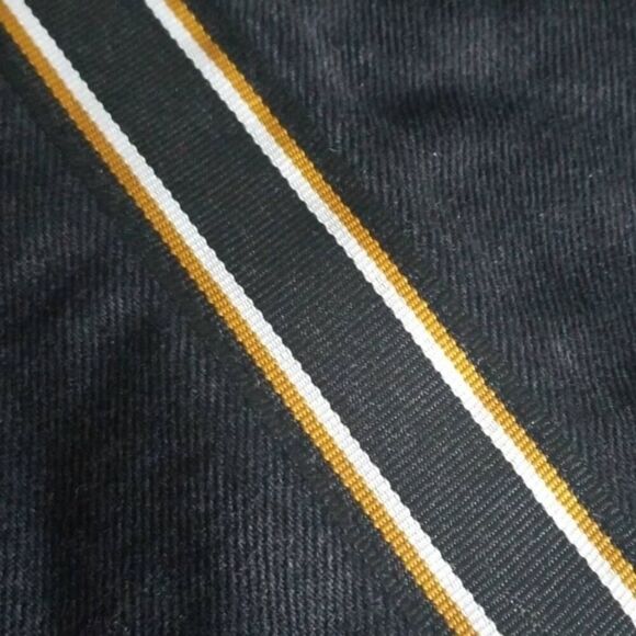 TOPSHOP MOTO Black Wide Leg Crop Jeans Gold Side Stripe 26 - Picture 9 of 13